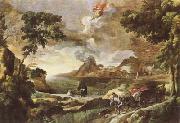 DUGHET, Gaspard Landscape with St Augustine and the Mystery of the Trinity (mk08) oil